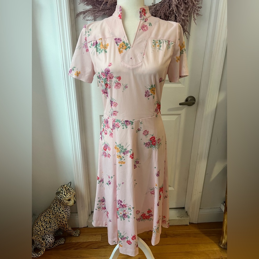 Pink floral dress